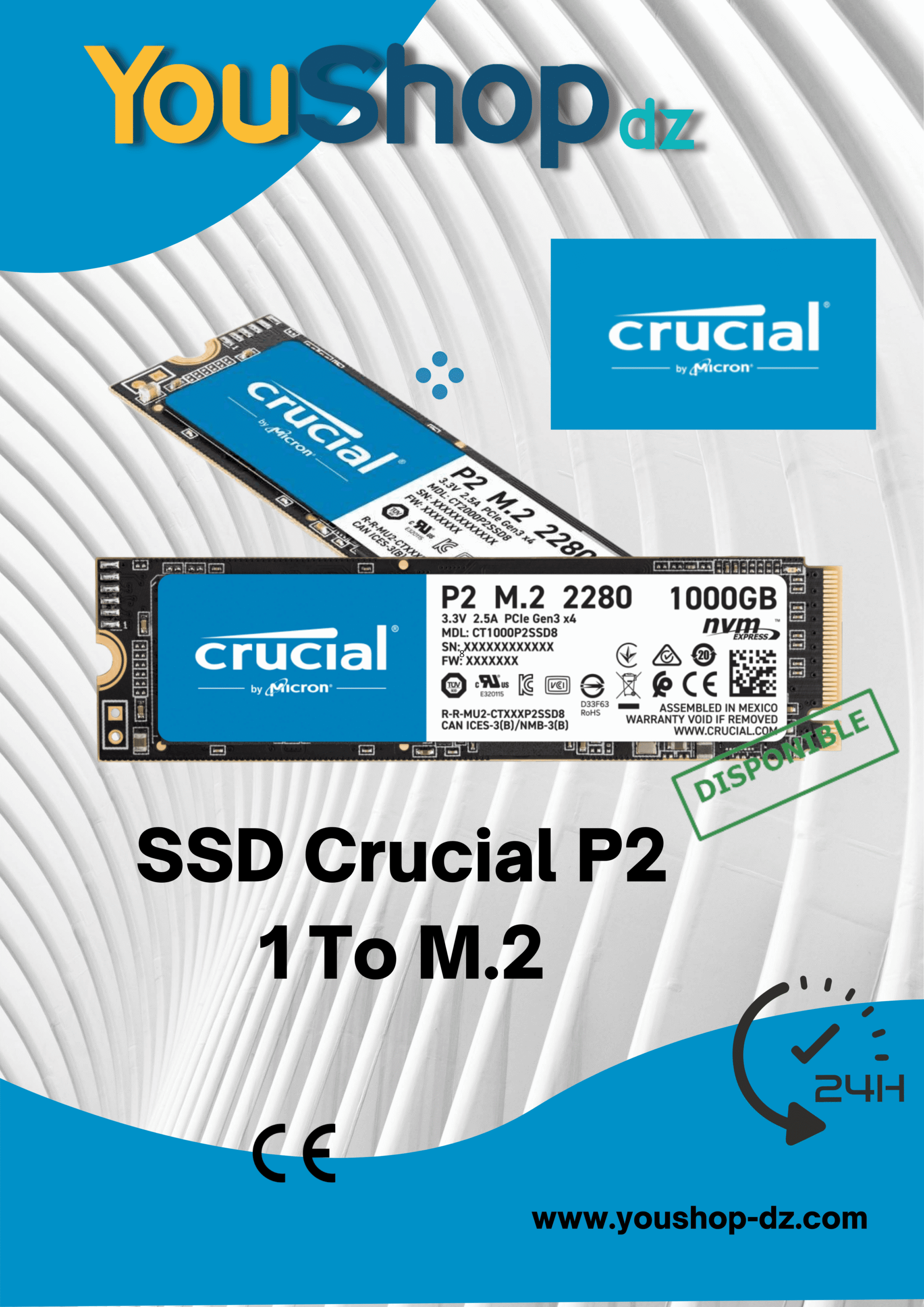 SSD-Crucial-P2-1-To-M.2-2280SS-PCIe.png SSD Crucial P2 1 To M.2 2280SS PCIe — YouShop DZ