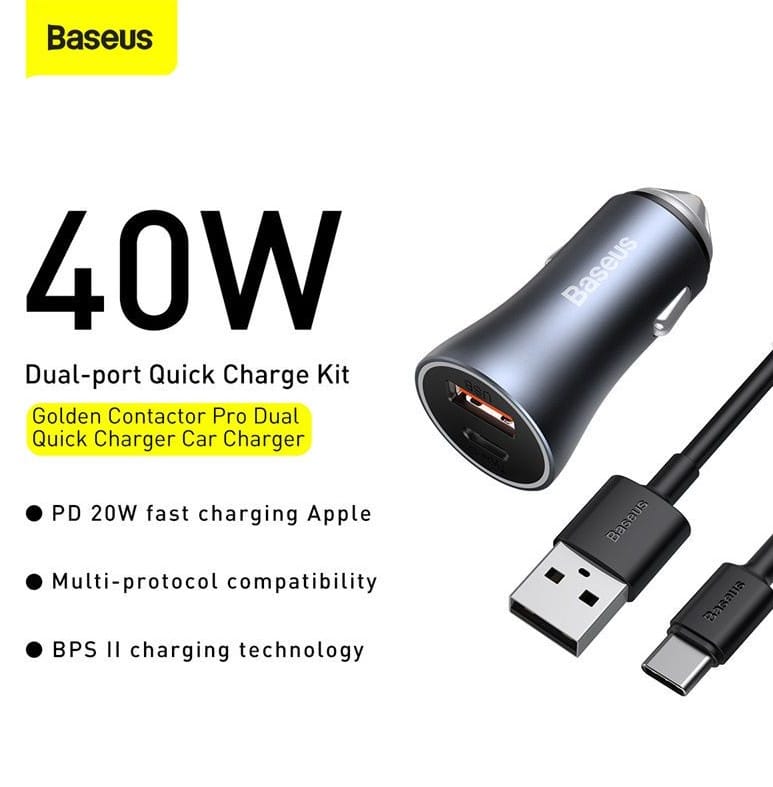 TZCCJD-0G-1-s.jpg Baseus chargeur de voiture 40W double USB + Cable Type C — YouShop DZ