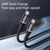 Câble Baseus USB-C vers USB-C 60W — Charge rapide PD 100cm / 200cm — YouShop DZ