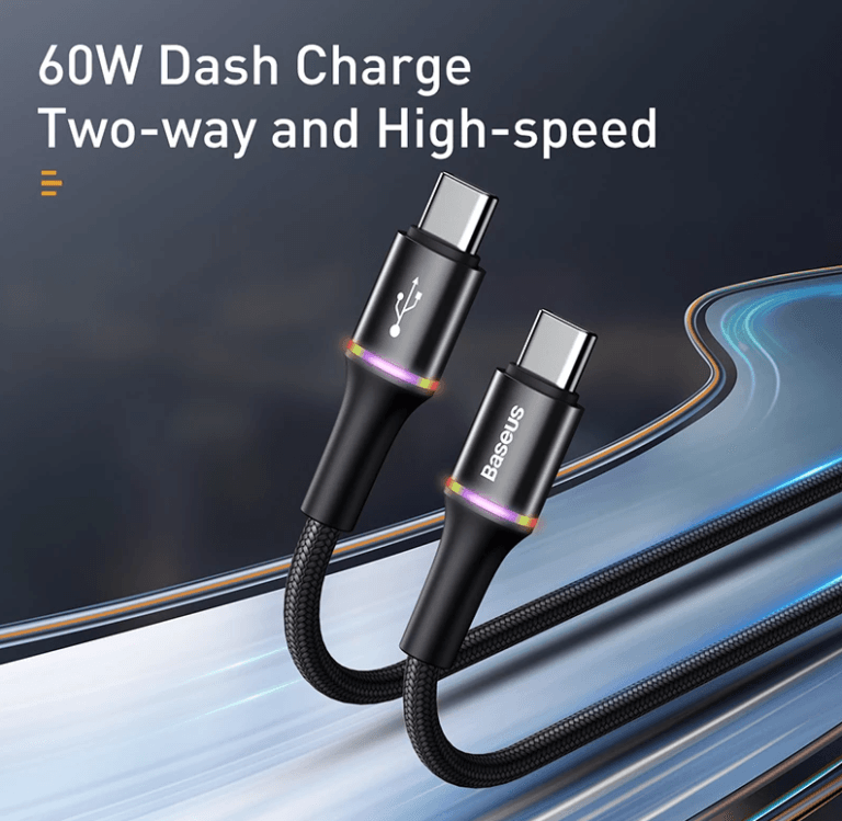Câble Baseus USB-C vers USB-C 60W — Charge rapide PD 100cm / 200cm — YouShop DZ