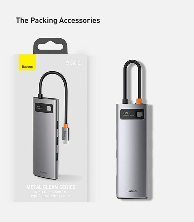 Baseus Adaptateur 5 in 1 hub Usb Type-C Vers Hdmi,, 3.0 Pd, 100W — YouShop DZ