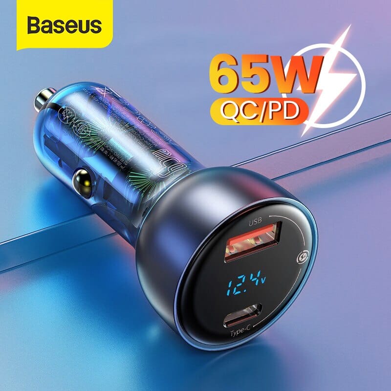 Baseus Chargeur de voiture 65W PPS double USB Type-C PD charge — YouShop DZ