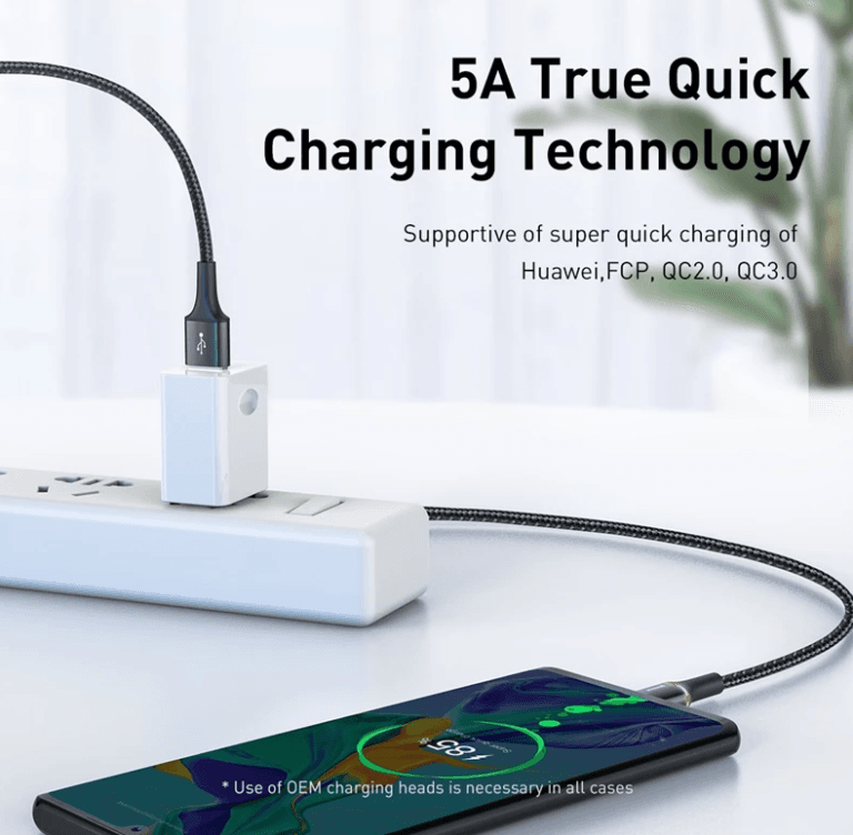cable-baseus-40-usb-type-c-youshop-dz-2.png Baseus câble USB type-c Led 5A charge rapide 40W — YouShop DZ