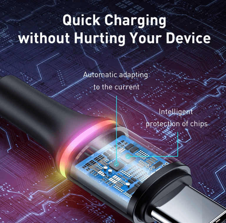 cable-baseus-40-usb-type-c-youshop-dz-3.png Baseus câble USB type-c Led 5A charge rapide 40W — YouShop DZ