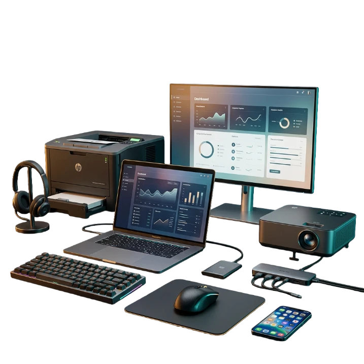 ensemble d'equipement informatique sur un bureau