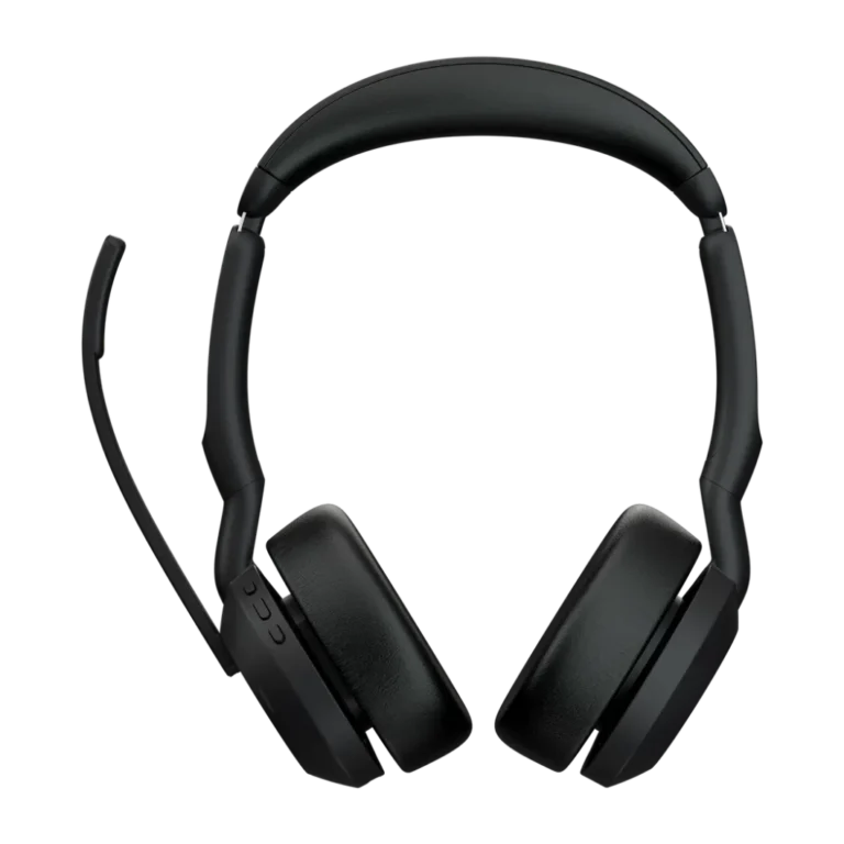 Evolve2 55 MS Casque Sans Fil Jabra youshop algerie-2 Vue de face du micro-casque professionnel Jabra Evolve2 55 MS noir sans fil.