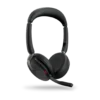 Evolve2 65 Flex Casque Sans Fil Jabra youshop algerie (4) Vue de trois quarts profil du casque sans fil Jabra Evolve2 65 Flex avec voyant BusyLight activé