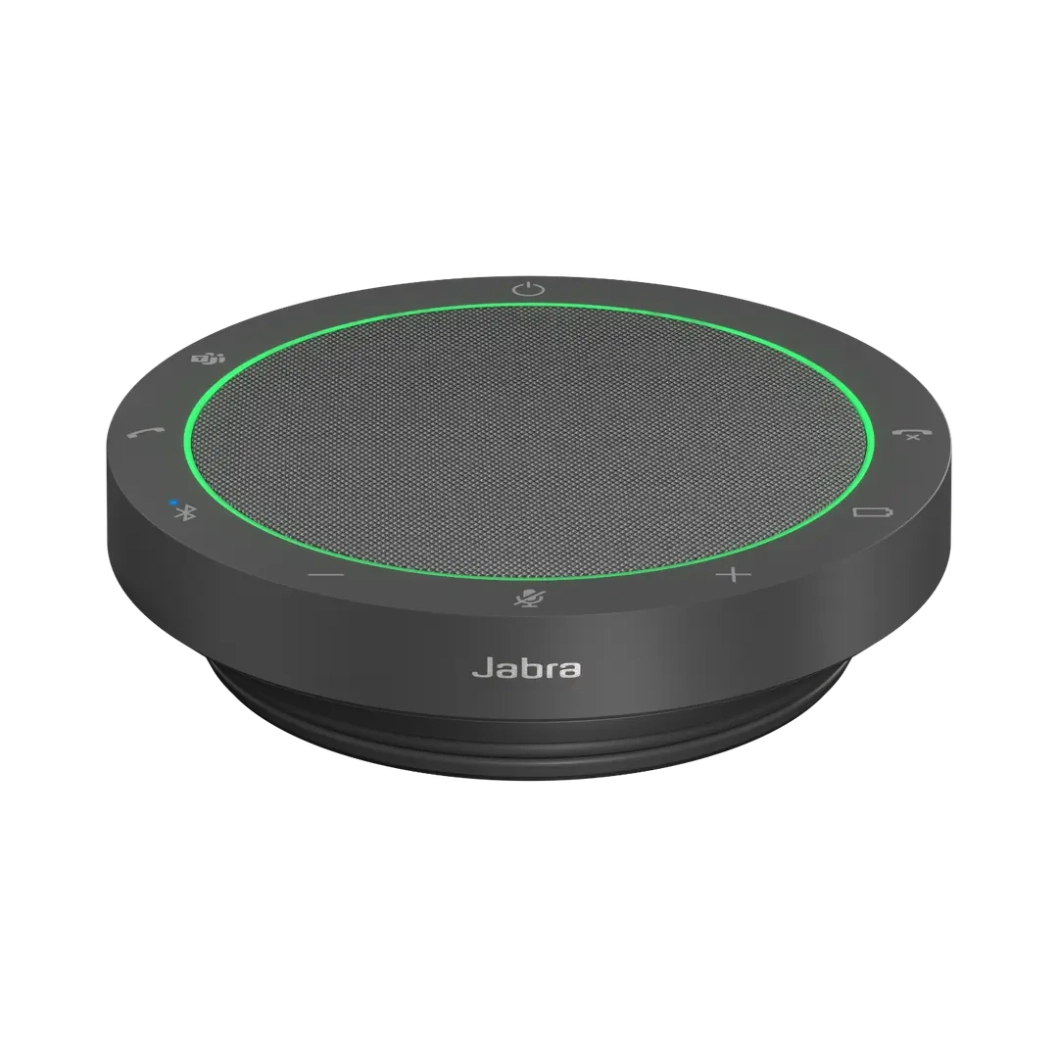 Jabra Speak2 55 MS youshop algerie-1 Haut-parleur de conférence Jabra Speak2 55 MS vue perspective de face avec anneau LED indicateur YouShop Algérie.