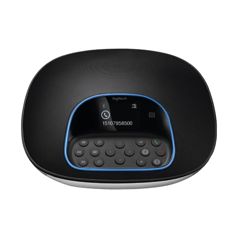 Logitech GROUP Algérie Système Visioconférence Grande Salle YouShop (2) Haut-parleur central Logitech GROUP avec touches de contrôle et écran LCD