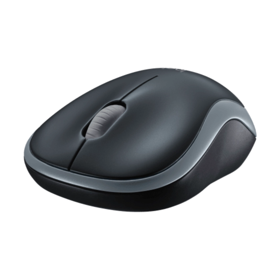 Logitech M185 souris sans fil vue face laterale