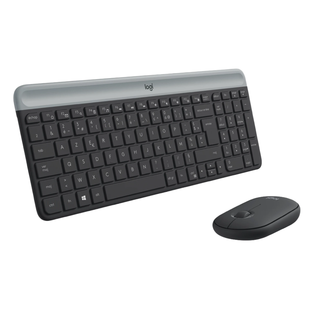 Logitech MK470 (Graphite) vue face laterale