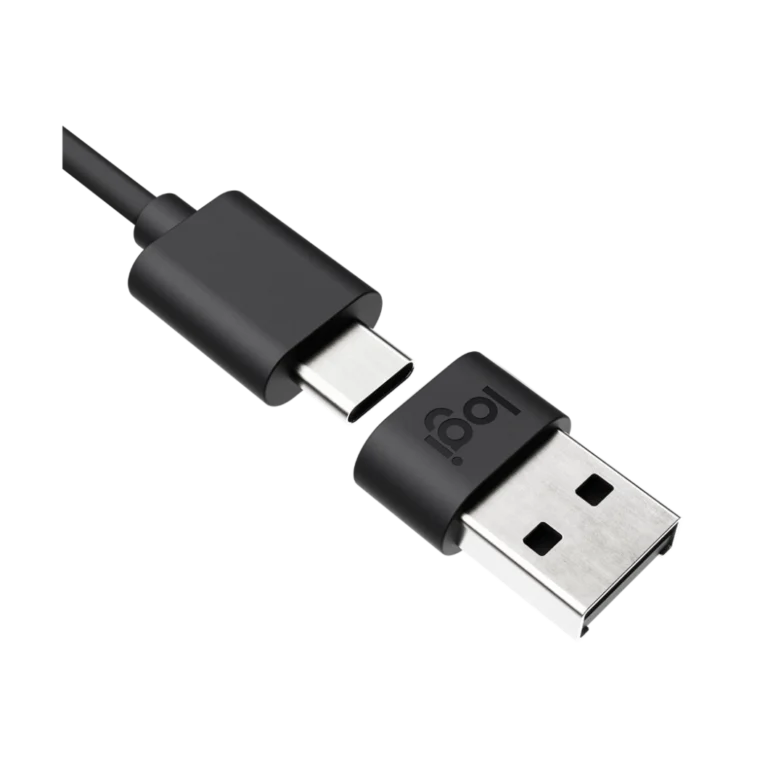 Logitech Zone Wired MSFT-1 Logitech Zone Wired MSFT vue fiche de connecxion usb a usb c