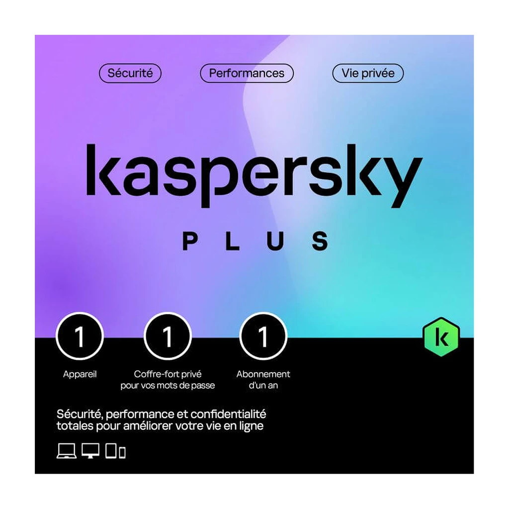 3eo7en.webp Kaspersky Plus — Antivirus 1 poste 1 an avec VPN — YouShop DZ