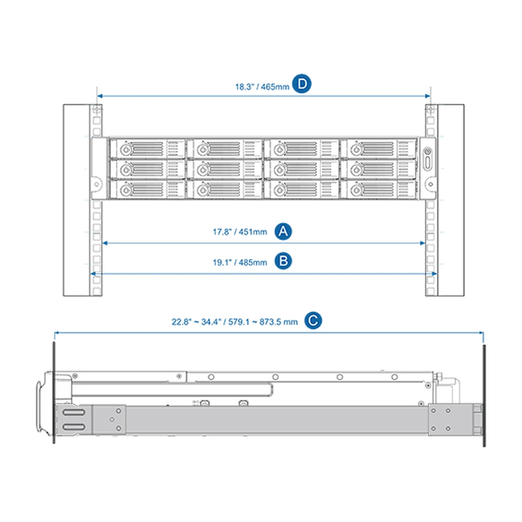 QNAP RAIL-A03-57 — Kit Rails de Montage Rack pour NAS QNAP — YouShop DZ