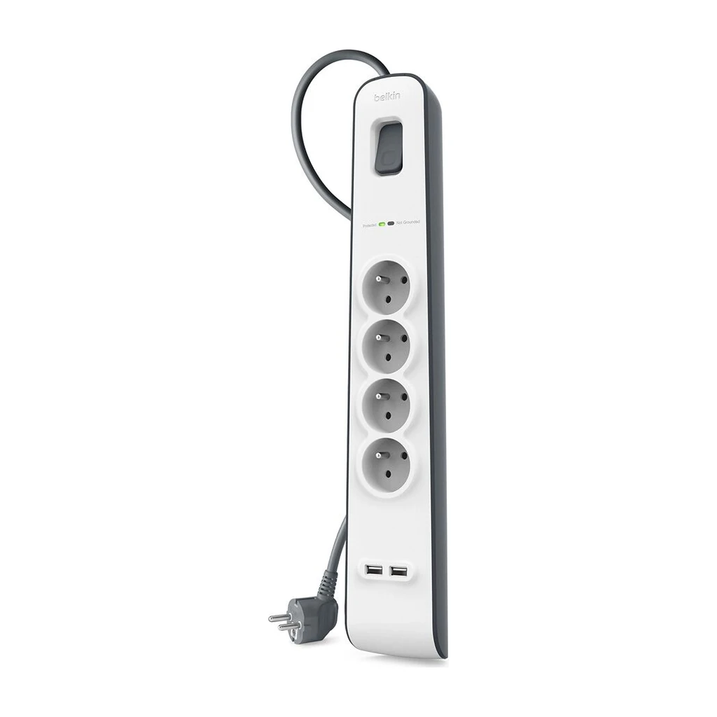 Belkin Multiprise Parafoudre 4 prises + 2 USB BSV401CA2M — YouShop DZ