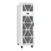 APC Easy UPS 3M 60kVA - Vue 3/4 avant gauche APC Easy UPS 3M 60kVA E3MUPS60KHB1 onduleur triphasé tour blanche, vue 3/4 avant gauche, porte fermée, poignée verte, écran LCD