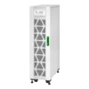 APC Easy UPS 3S 20kVA - Vue 3/4 avant droite APC Easy UPS 3S 20kVA E3SUPS20KHB1 onduleur triphasé tour blanche, vue 3/4 avant droite, écran LCD, poignée verte, pieds réglables