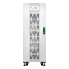 APC Easy UPS 3S 30kVA - Vue de face frontale APC Easy UPS 3S 30kVA E3SUPS30KHB1 onduleur triphasé tour blanche, vue de face, grilles triangulaires, écran LCD, poignée verte