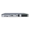 APC Smart-UPS SC 450VA Rack 1U - Vue arrière connexions APC Smart-UPS SC 450VA SC450RMI1U, panneau arrière rack 1U: 1 entrée IEC C14, 4 sorties IEC C13, port série RS-232, ports RJ45 protection parafoudre, certifications CE GS