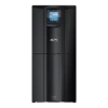 APC Smart-UPS C 3000VA - Vue de face frontale APC Smart-UPS C 3000VA SMC3000I tour noire, vue de face, écran LCD bleu 230V, logo APC, Smart-UPS C 3000 inscrit en bas à droite