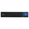 APC Easy UPS SRV 1kVA Rack 2U - Vue de face frontale APC Easy UPS SRV 1kVA SRV1KRI, format rack 2U, vue de face, écran LCD bleu 230V, logo APC Easy-UPS, boutons navigation Mute/Esc, Schneider Electric