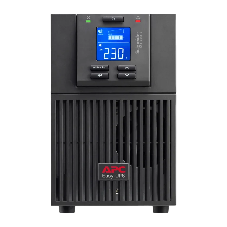 APC SRV2KI 2000VA Tour - vue face LCD APC Easy UPS SRV 2000VA SRV2KI - Vue de face avec écran LCD