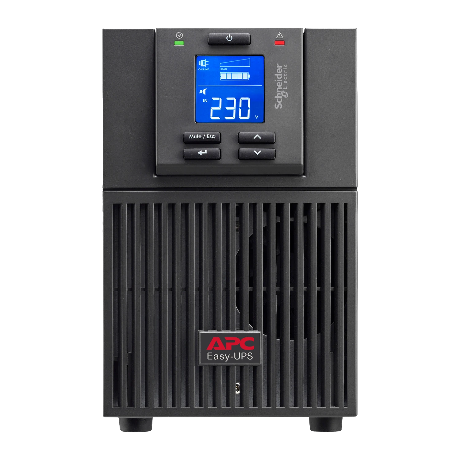 APC SRV2KI 2000VA Tour - vue face LCD APC Easy UPS SRV 2000VA SRV2KI - Vue de face avec écran LCD