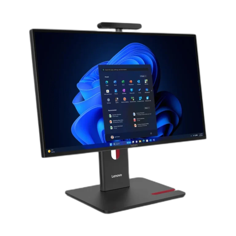 Lenovo ThinkCentre M90a Gen 6 - vue trois quarts droite avec pied Full Function