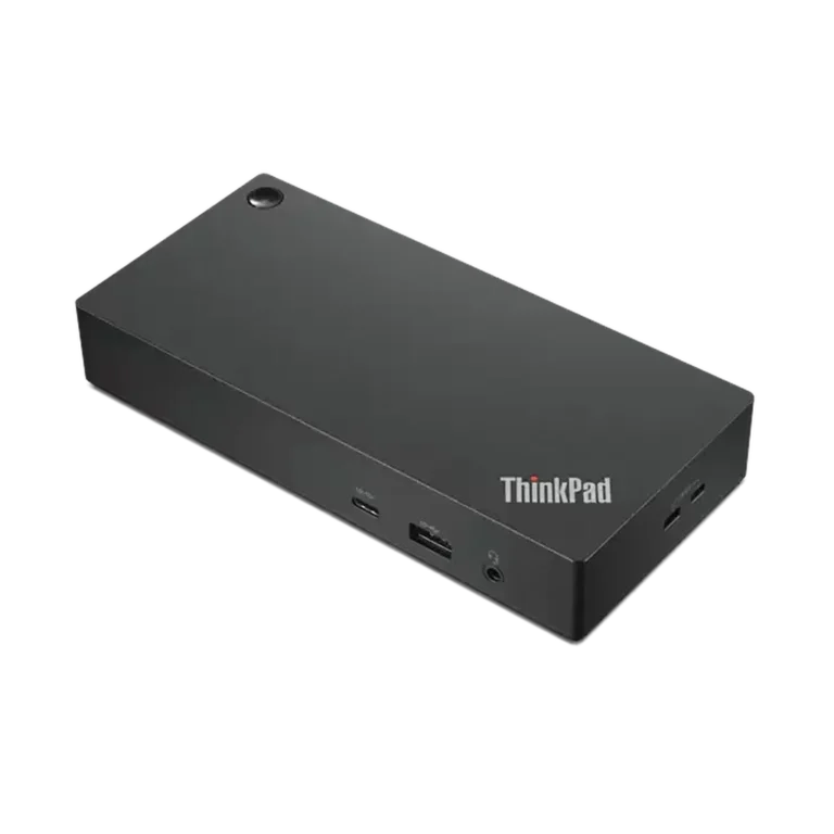 STATION D’ACCUEIL THINKPAD UNIVERSELLE USB-C ALGERIE (7) LENOVO DOCKSTATION THINKPAD USB-C vue de haut à gauche