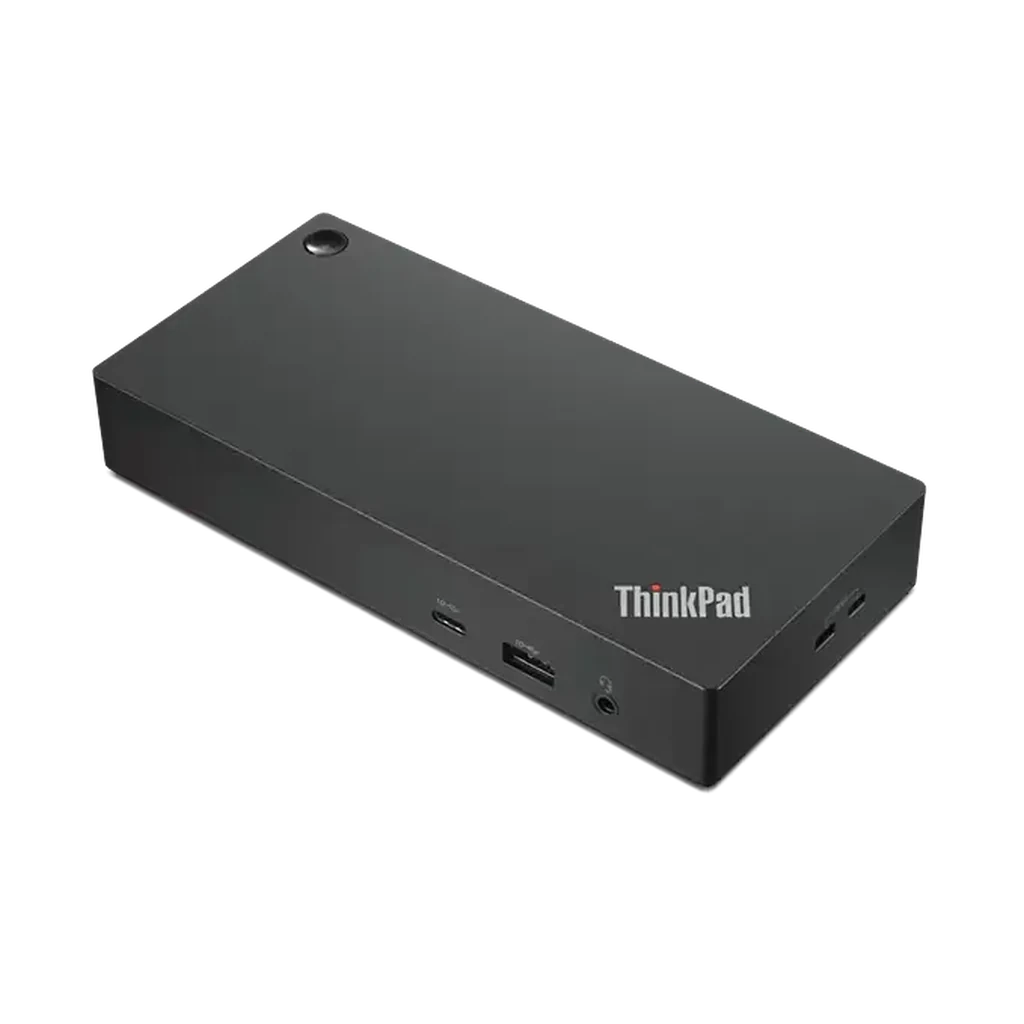 STATION D’ACCUEIL THINKPAD UNIVERSELLE USB-C ALGERIE (7) LENOVO DOCKSTATION THINKPAD USB-C vue de haut à gauche