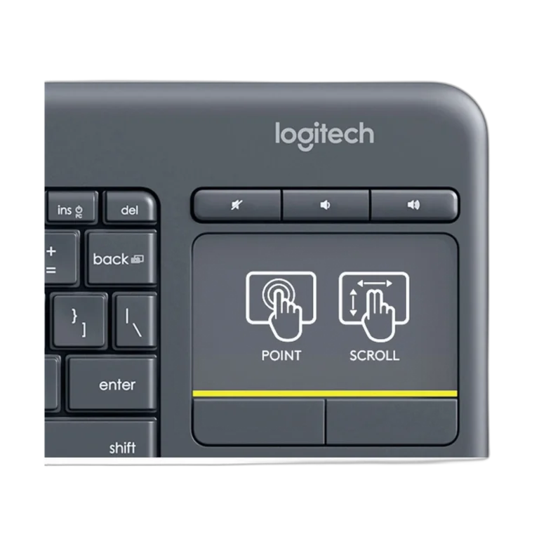 Logitech K400 Plus clavier sans fil youshop algerie (2) Logitech Wireless Touch Keyboard K400 Plus zoom sur fonction tactile