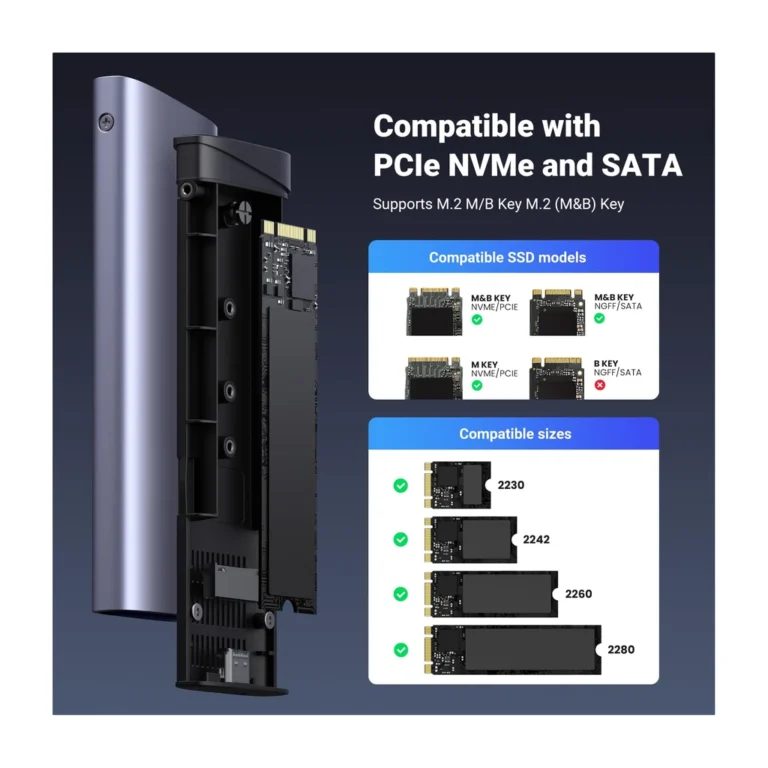 oshs9d.webp UGREEN 10902 — Boîtier SSD M.2 NVMe USB-C 10 Gbps (USB 3.2 Gen 2) — YouShop DZ