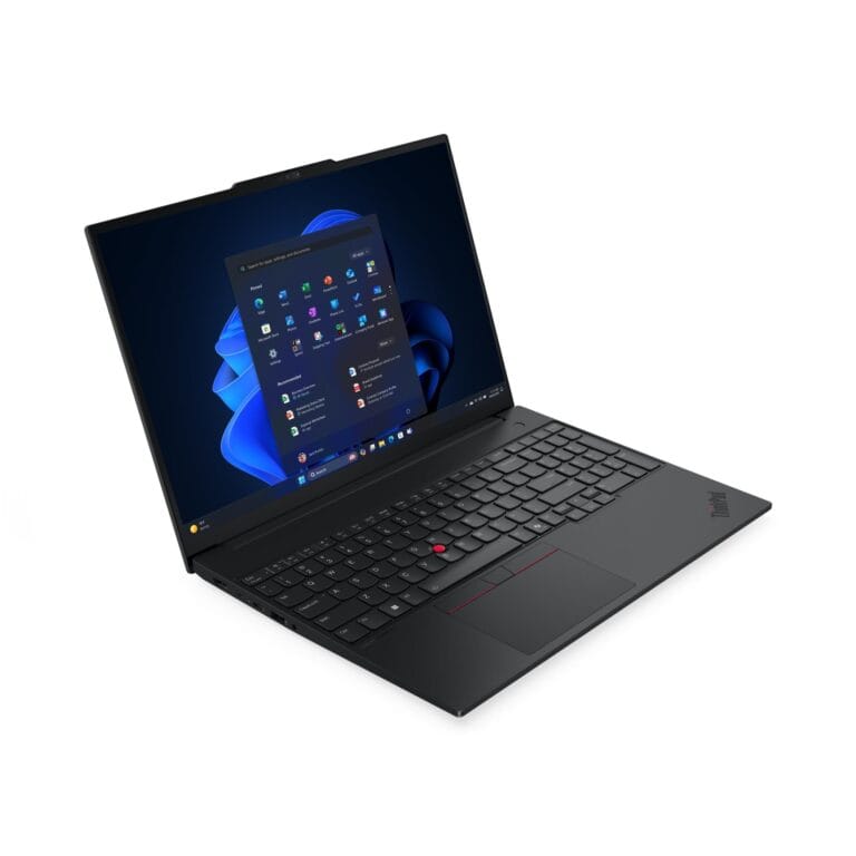 Lenovo ThinkPad E16 Gen 3 vue 3-4 droite Algerie Lenovo ThinkPad E16 Gen 3 - vue 3/4 droite TrackPoint rouge clavier rétroéclairé - YouShop Algérie