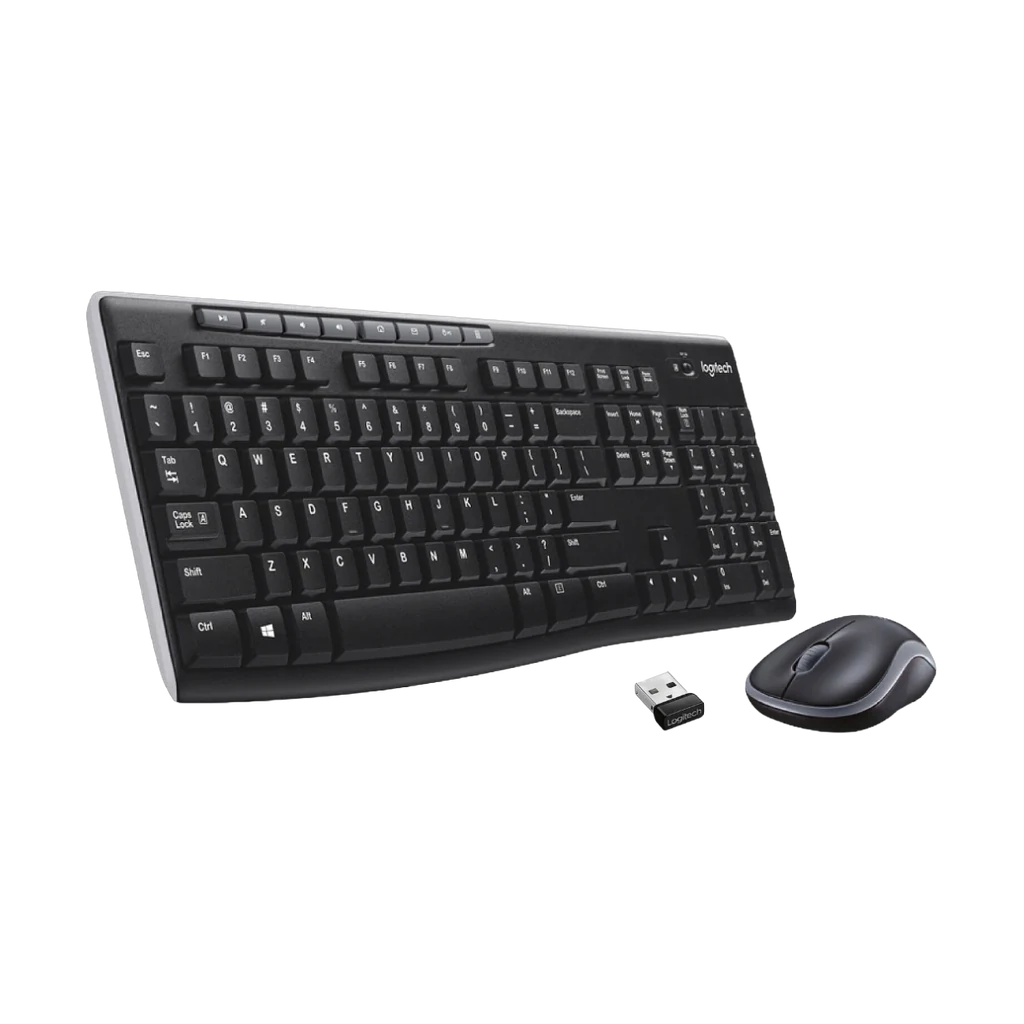 Logitech mk270 clavier souris sans fil vue laterale avec dongle usb