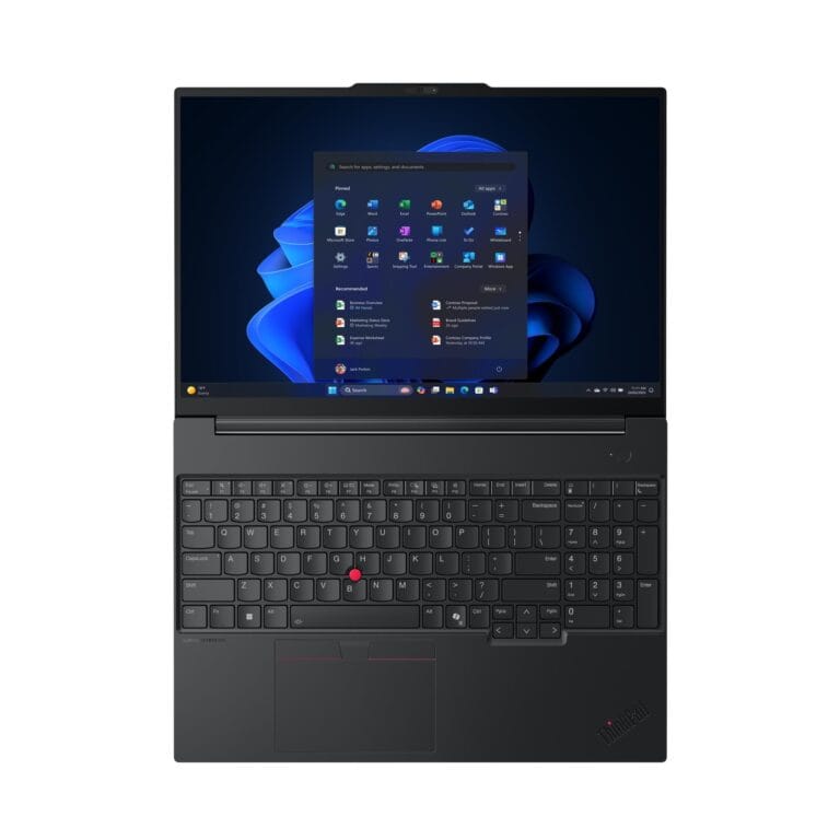 Lenovo ThinkPad E16 Gen 3 vue top down ouvert Algerie Lenovo ThinkPad E16 Gen 3 - vue plongée top-down ouvert Windows 11 - YouShop Algérie