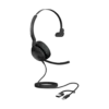 Evolve2 50 Mono algerie youshop-4 Casque filaire Jabra Evolve2 50 Mono noir de profil avec micro perche relevable, disponible chez YouShop DZ Algérie.