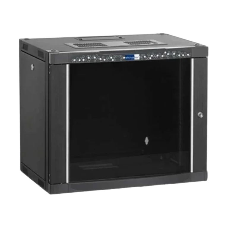 0o7xa2.webp Coffret mural Ekivalan 12U profondeur 600 mm - porte verre, noir — YouShop DZ