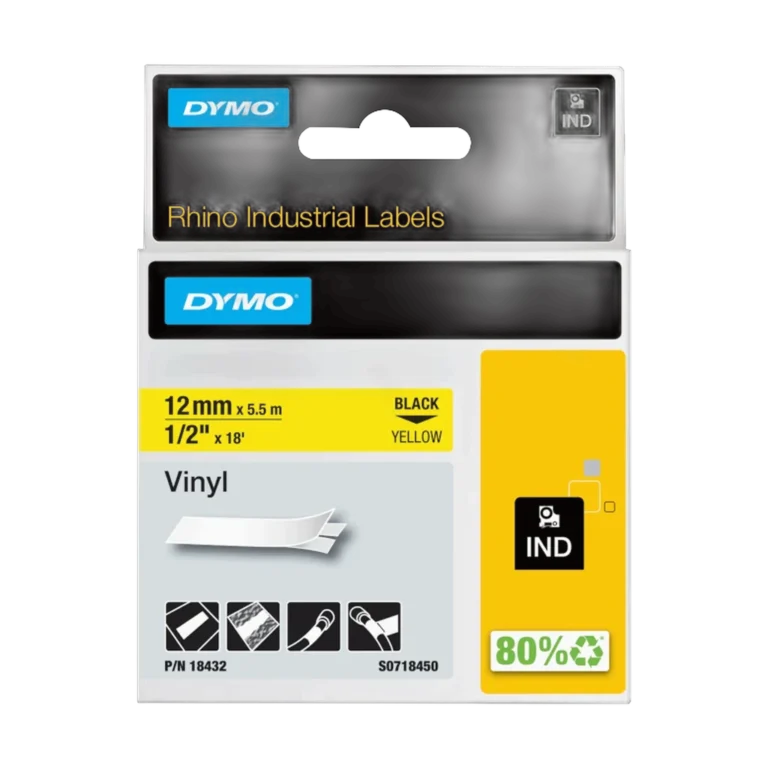 56yrph.webp Ruban etiquette DYMO Rhino vinyle 12 mm jaune S0718450 — YouShop DZ