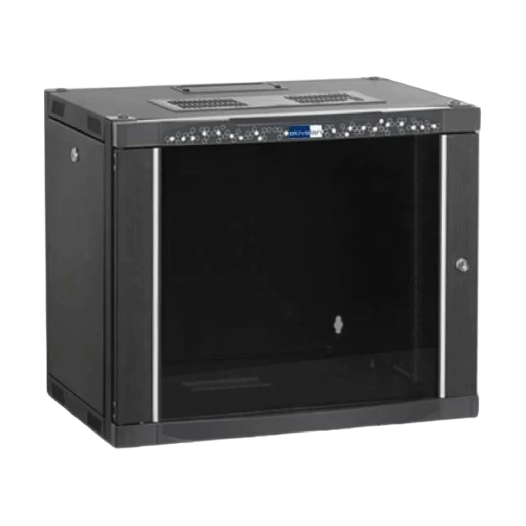 hkz2kw.webp Coffret mural Ekivalan 12U profondeur 450 mm - porte verre, noir — YouShop DZ
