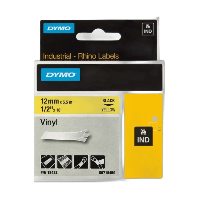 oyazbi.webp Ruban etiquette DYMO Rhino vinyle 12 mm jaune S0718450 — YouShop DZ