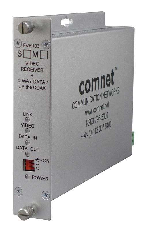 Émetteur Vidéo/Données Fibre Optique Monomode Comnet FVT1031S1 | Vidéo 10 bits + data RS232/422/485