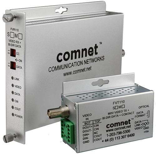 FVTFVR110-M-1.jpg Récepteur vidéo sur fibre optique Comnet FVR110M1 - 10 bits, Up-the-Coax, Multimode