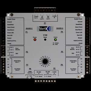 HID-VertX-V100-controleur-2-portes-vue-de-face-1.jpg Interface de porte/lecteur HID VertX V100 – 2 portes / 2 lecteurs