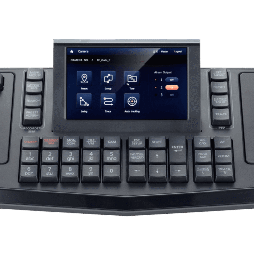 SPC-7000_F1_1_0.png Clavier de Contrôle Wisenet SPC-7000 - Joystick PTZ et Écran Tactile 5'' pour DVR/NVR/IP