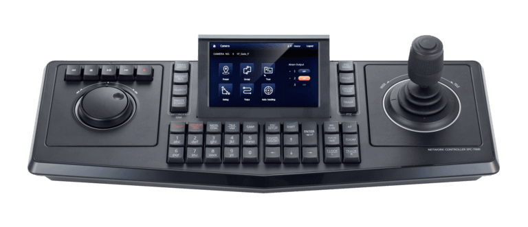 SPC-7000_F1_1_0.png Clavier de Contrôle Wisenet SPC-7000 - Joystick PTZ et Écran Tactile 5'' pour DVR/NVR/IP