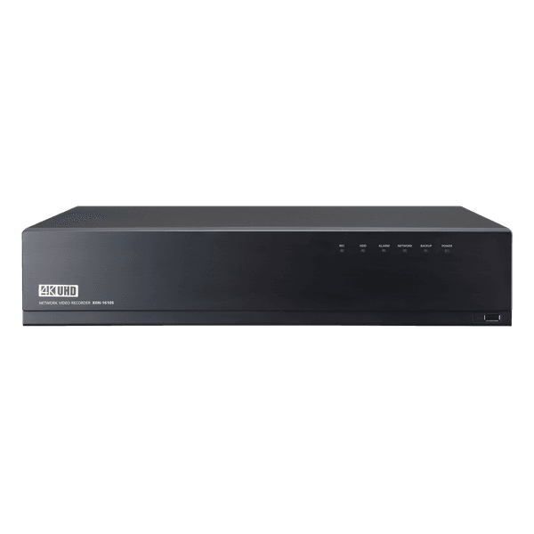 XRN-1610S_F-1.png Enregistreur NVR IP Wisenet XRN-1610S – 16 canaux PoE+, 12 MP, 4 HDD (24 To)