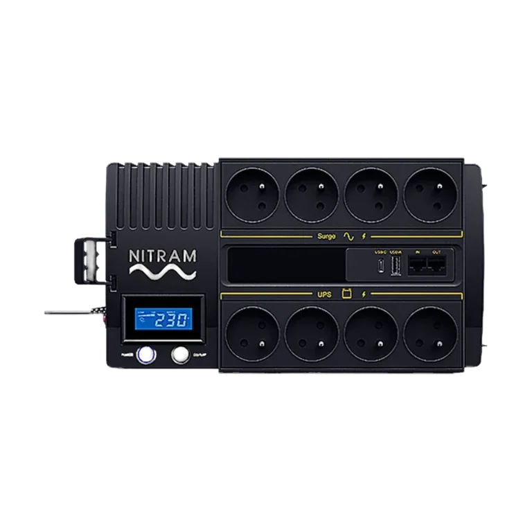 rw7pcj.webp Onduleur NITRAM PowerBoxx PB1000LCD - 1000 VA / 600 W Line-Interactive Tour — YouShop DZ